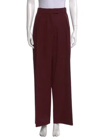 Pre-owned The Row Antone Wide Leg Pants In Burgundy