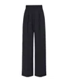 The Row Antone Wool Shearing Casual Trousers In Blue