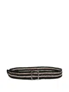 The Row Ara Striped Buckle Belt In Black