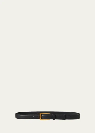 The Row Arco Leather Belt In Black Ang