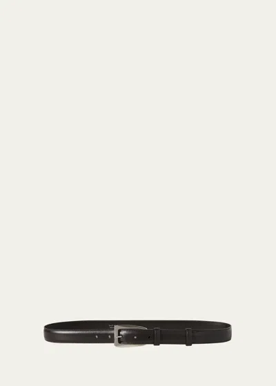 The Row Arco Leather Belt In Dark Brown Ans