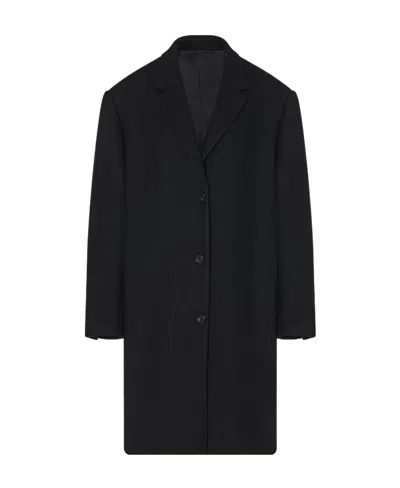 The Row Ardon Button-up Coat In Black