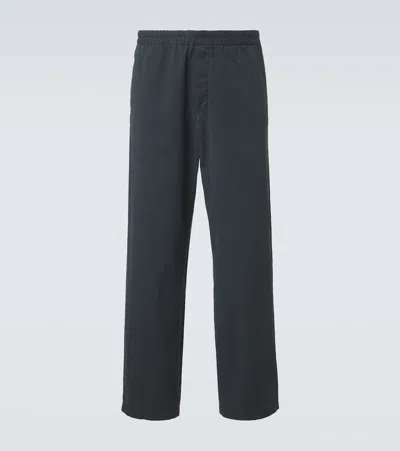 The Row Ari Cotton Straight Pants In Gray