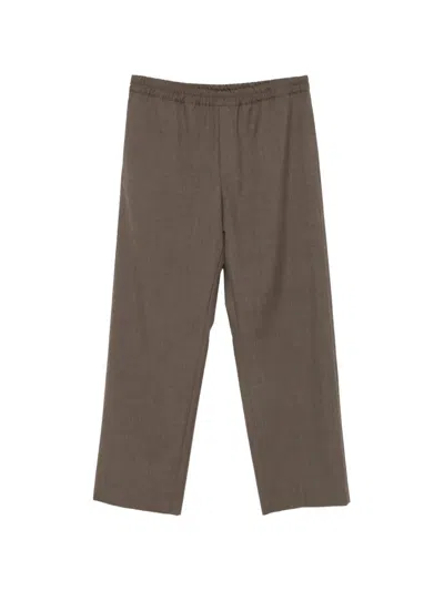 The Row Ari Elasticated-waistband Trousers In Brown