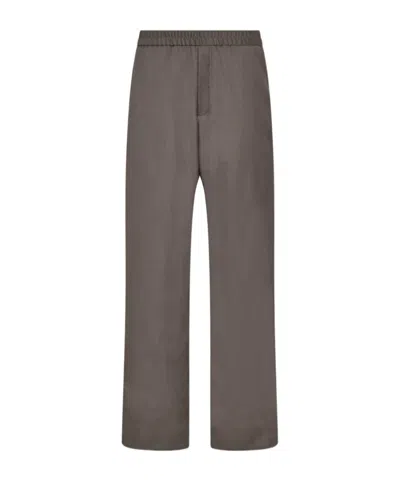 The Row Ari Wool Wide-leg Pants In Brown