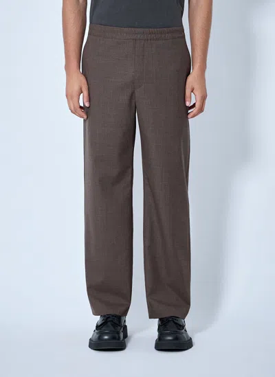 The Row Ari Wool Wide-leg Pants In Brown