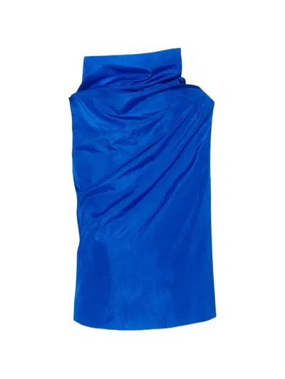 The Row Aria Draped-design Top In Blue