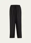 The Row Aria Draped One-shoulder Asymmetric Silk Tunic Top In Black