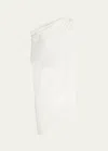 The Row Aria Draped One-shoulder Asymmetric Silk Tunic Top In Ivory