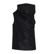 The Row Aria Draped One-shoulder Asymmetric Silk Tunic Top In Black