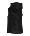 The Row Aria Draped One-shoulder Asymmetric Silk Tunic Top In Black