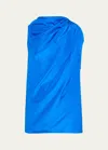 The Row Aria Slouched Asymmetric Top In Blue