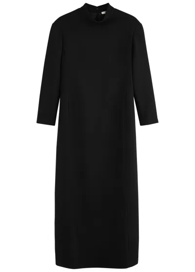 The Row Arno Wool-blend Maxi Dress In Black