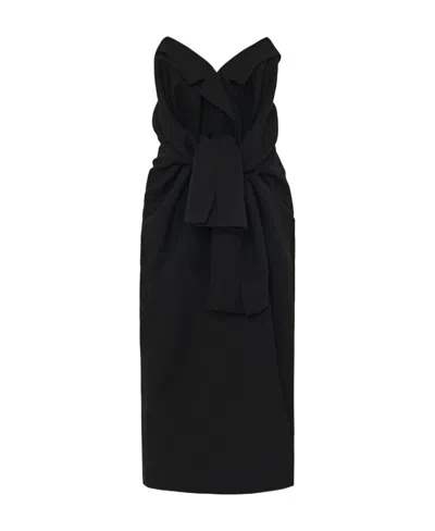The Row Arpelle Freshly Cut Wool Dress In Black