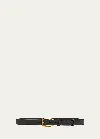 The Row Art Deco Leather Belt In Black Ans/ang