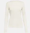 The Row Ash Cutout-detail Ribbed-knit Silk Top In Latte