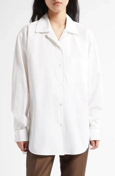 THE ROW THE ROW ASHLIN COTTON POPLIN BUTTON-UP SHIRT