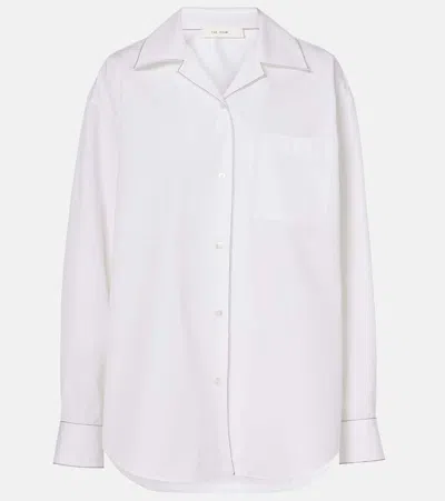 The Row Ashlin Cotton Poplin Shirt In 白色