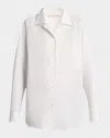 The Row Ashlin Topstitched Button-down Shirt In White