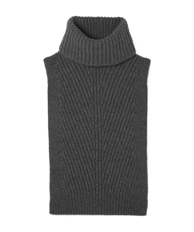 The Row Aso Ribbed Cashmere High-neck Tank Vest In Black