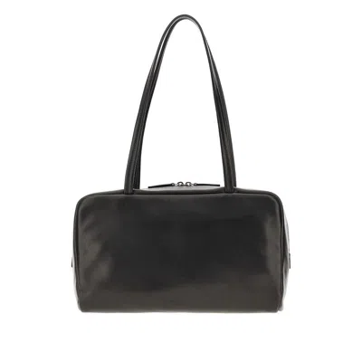 The Row 'astra Bowling' Leather Bag In Black