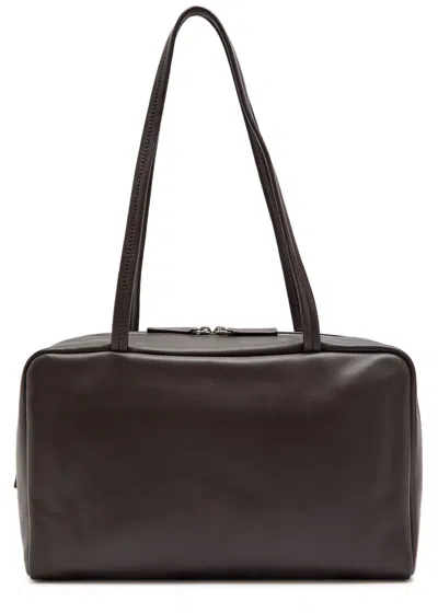 The Row Astra Bowling Leather Shoulder Bag In Brown