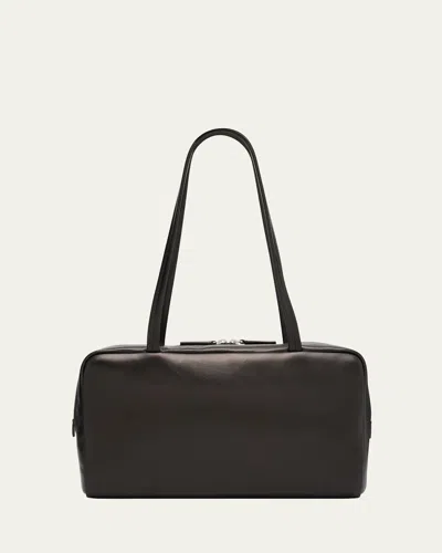 The Row Astra Bowling Shoulder Bag In Napa Leather In Black
