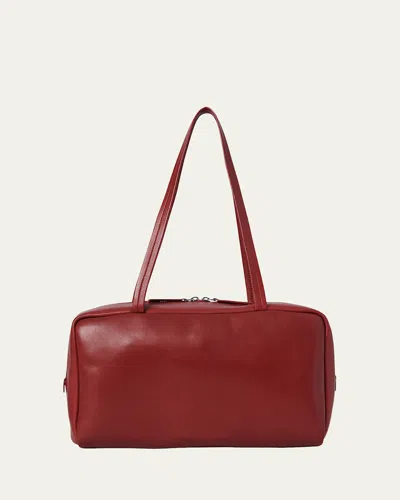 The Row Astra Bowling Shoulder Bag In Napa Leather In Brnrs Barn Red Ans