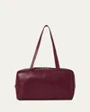 The Row Astra Bowling Shoulder Bag In Nappa Leather In Burgundy