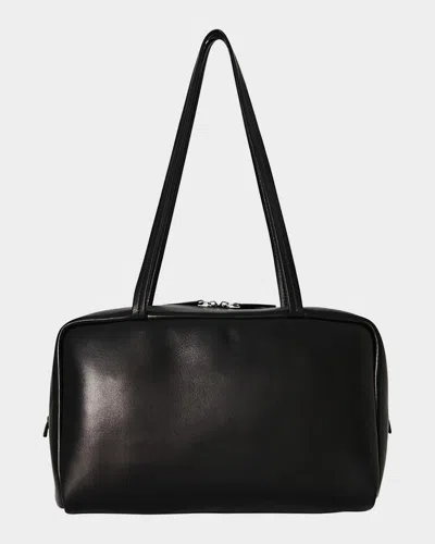 The Row Astra Bowling Shoulder Bag In Nappa Leather In Burgundy