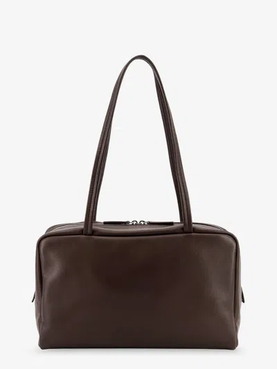 The Row Astra Leather Shoulder Bag In Black