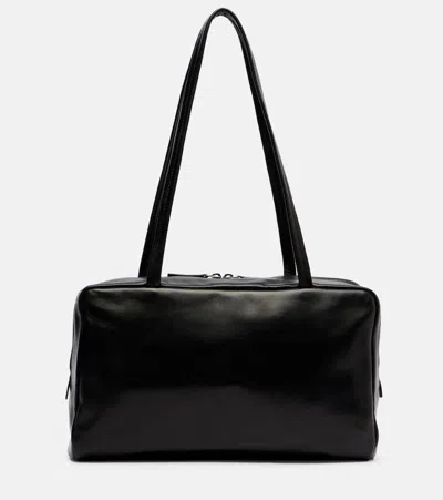 The Row Astra Leather Shoulder Bag In Black