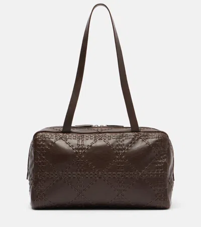 The Row Astra Leather Shoulder Bag In Brown