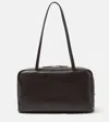 The Row Womens Astra Bowling Leather Shoulder Bag Dark Brown Ans In Braun