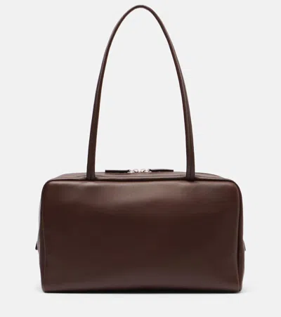 The Row Astra Leather Tote Bag In Brown
