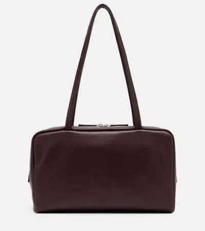 The Row Astra Medium Leather Tote Bag In Burgundy