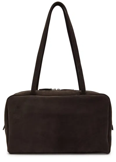 The Row Astra Nubuck Shoulder Bag In Brown
