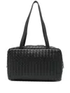 The Row Astra Woven Leather Tote Bag In Black