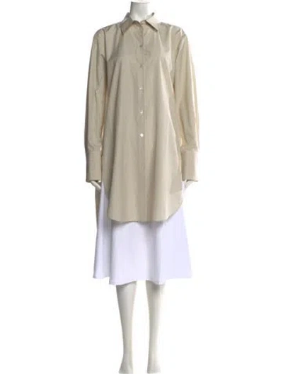 Pre-owned The Row Astrea Striped Button-up Top W/ Tags In Neutral