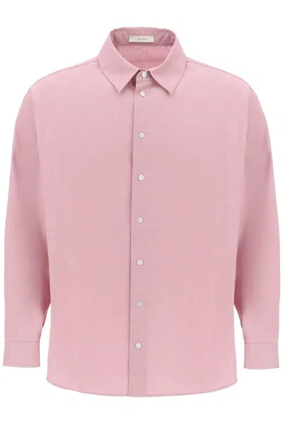 The Row Atticus Poplin Shirt In In Pink