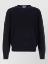 The Row Dark Navy Solid Sweater In Black