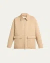 The Row Aurelius Cotton-cashmere Zip Jacket In Neutral