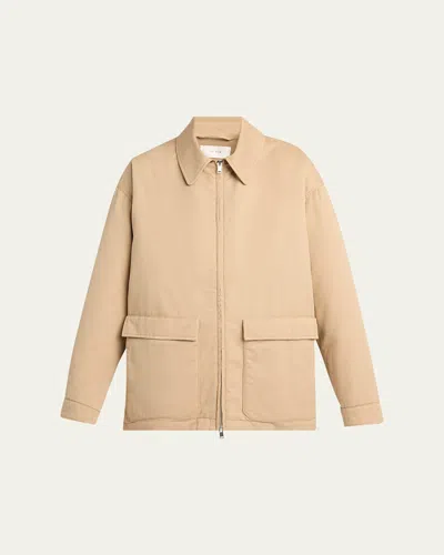 The Row Aurelius Cotton-cashmere Zip Jacket In Neutral