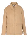 The Row Aurelius Cotton Jacket In Brown