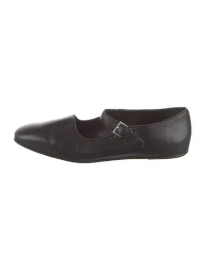 Pre-owned The Row Ava Leather Mary Jane Flats In Black
