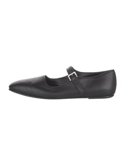 Pre-owned The Row Ava Leather Mary Jane Flats In Black