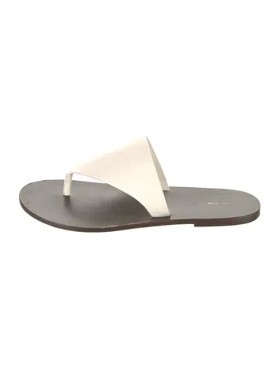 Pre-owned The Row Avery Leather Flip Flops In Neutrals