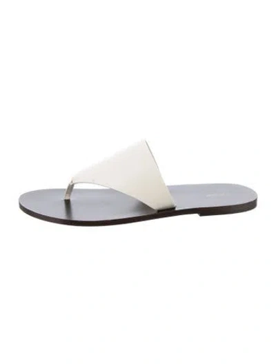 Pre-owned The Row Avery Leather Flip Flops In White