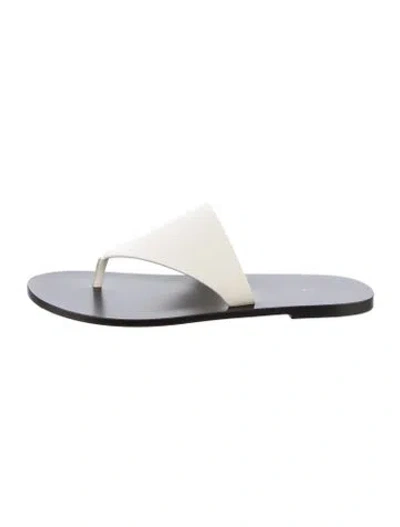 Pre-owned The Row Avery Leather Flip Flops In White