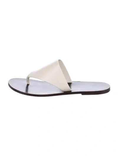 Pre-owned The Row Avery Vegan Leather Flip Flops In White